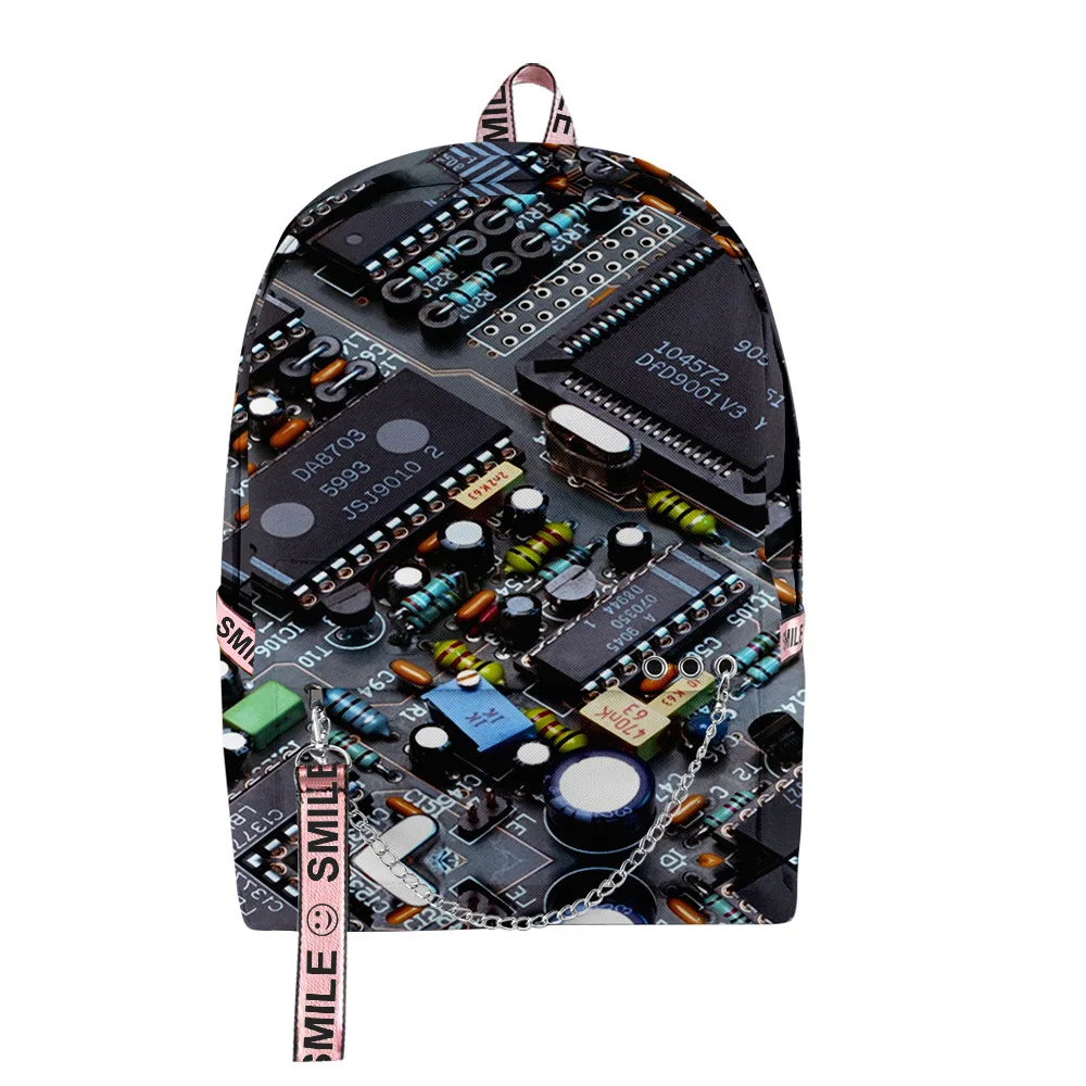 

2021 New Bag Electronic Chip Male and Female 3D Bag Youth Street Trend 3D Digital Printing Backpacks