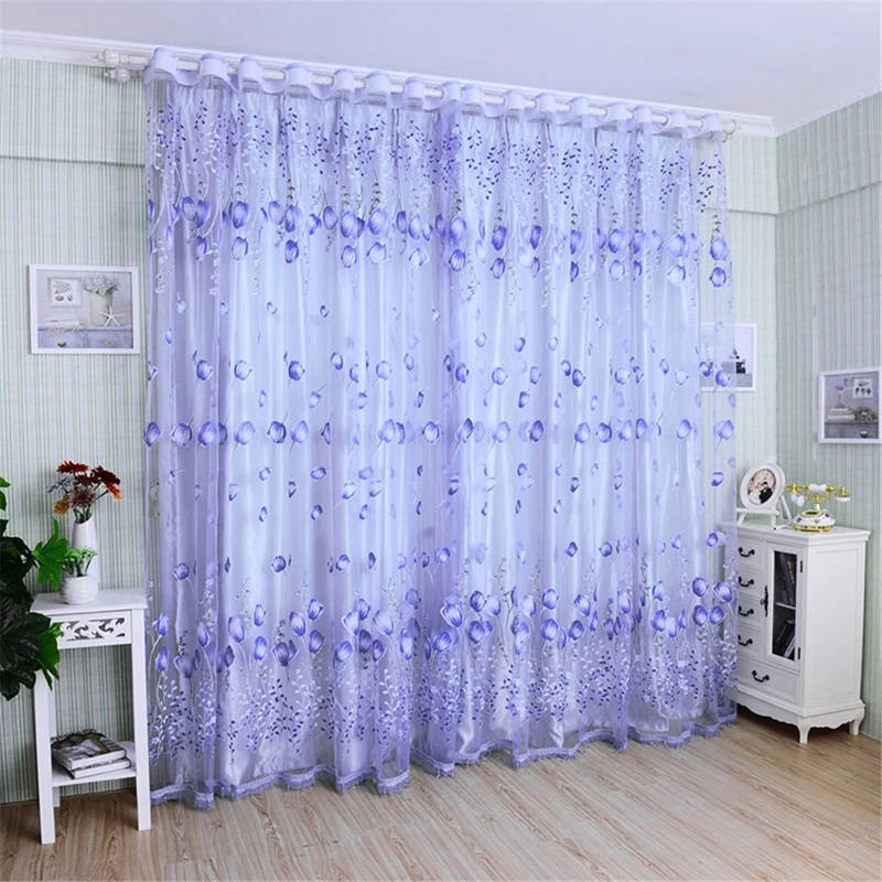 

1Pc Modern Tulip Window Screen Living Room Bedroom Door Kitchen Drape Curtain Home Decoration Supplies