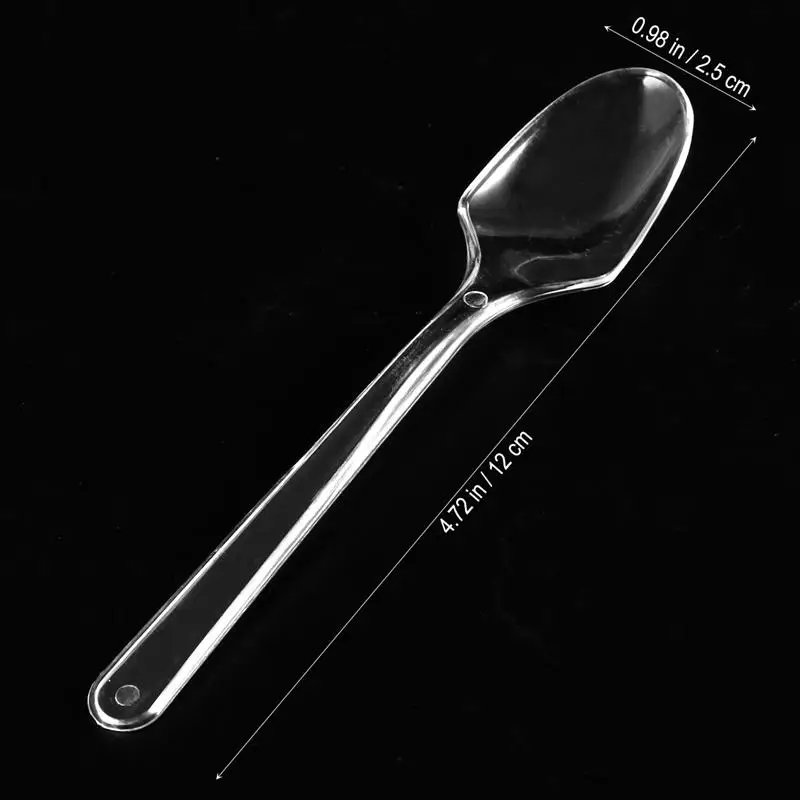 

100 PCS Mini Transparent Plastic Spoons Disposable Flatware Spoons Kitchen Tool For Jelly Ice Cream Dessert Appetizer