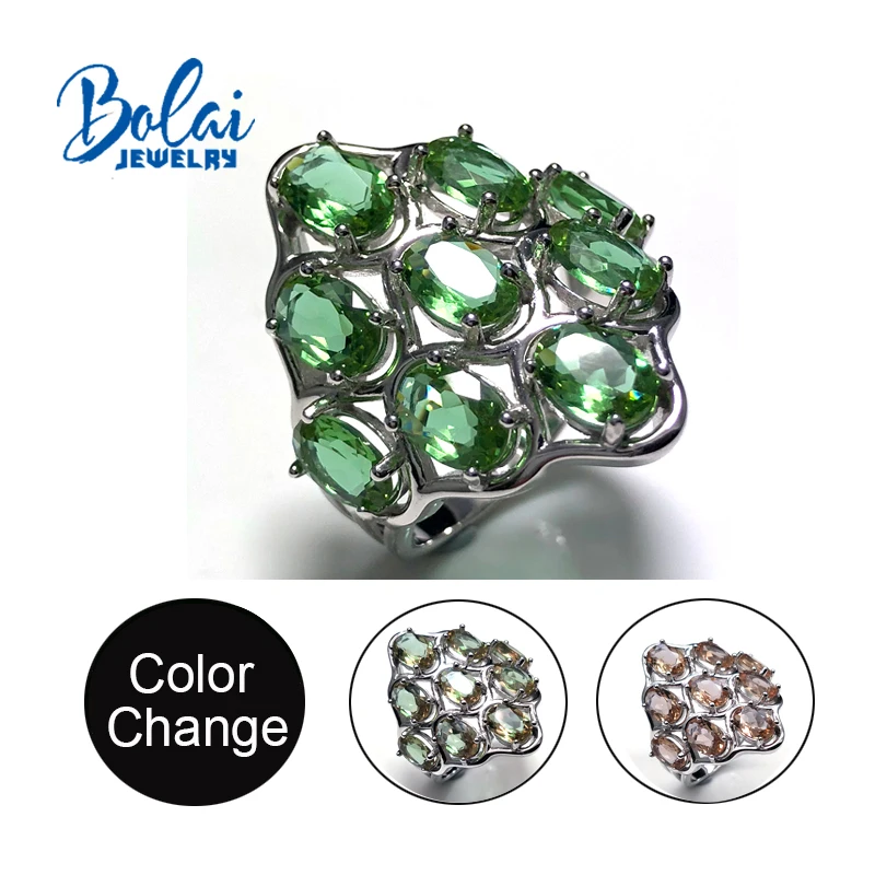 Bolaijewelry кольца из зултанита 925 пробы серебристые большие размеры для женщин