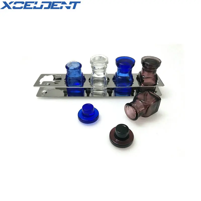 5 шт Стоматологическая медицина стеклянные бутылки с держателем из нержавеющей