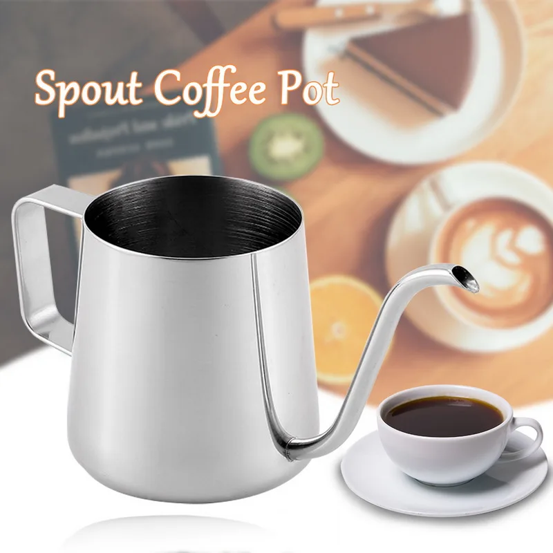 

350Ml Long Narrow Spout Coffee Pot Kettle Stainless Steel Hand Drip Kettle Pour Over Coffee And Tea Pot with Lid