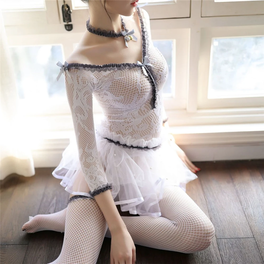 Сексуальное нижнее белье горячее белое свадебное платье невесты Униформа