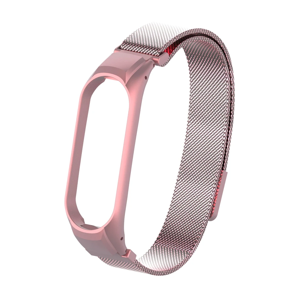 rose red Браслет mi Band 4, 3, магнитный привлекательный металлический браслет и браслет для Xiaomi mi, Band 4, Смарт mi 3, 4, аксессуары, ремешок на запястье - Цвет: rose red