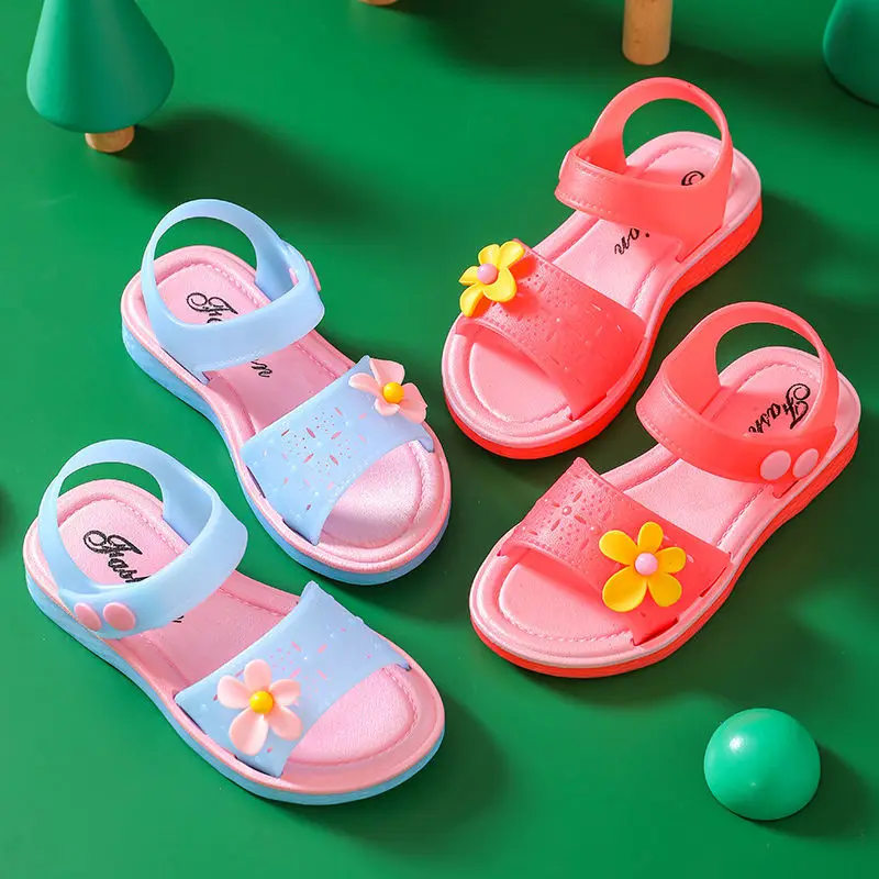 Детские сандалии для девочек летняя прозрачная обувь детские модные принцессы