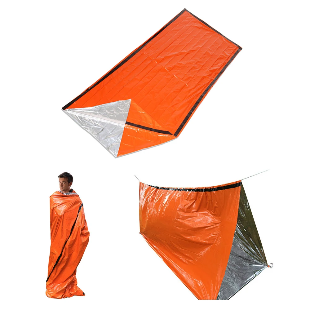 Аварийный спальный мешок Полиэтиленовая алюминиевая походная палатка для
