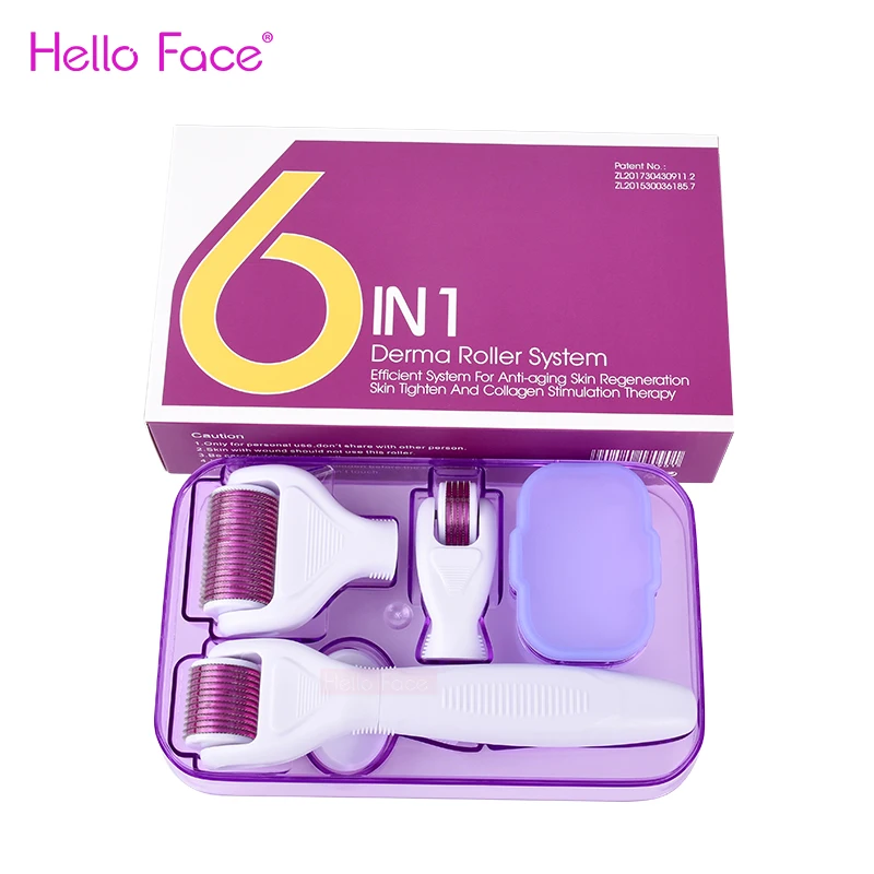 DRS 6 в 1 Dermaroller 12/300/720/1200 игл, сменные головки, наборы для домашнего использования, система для лица и тела