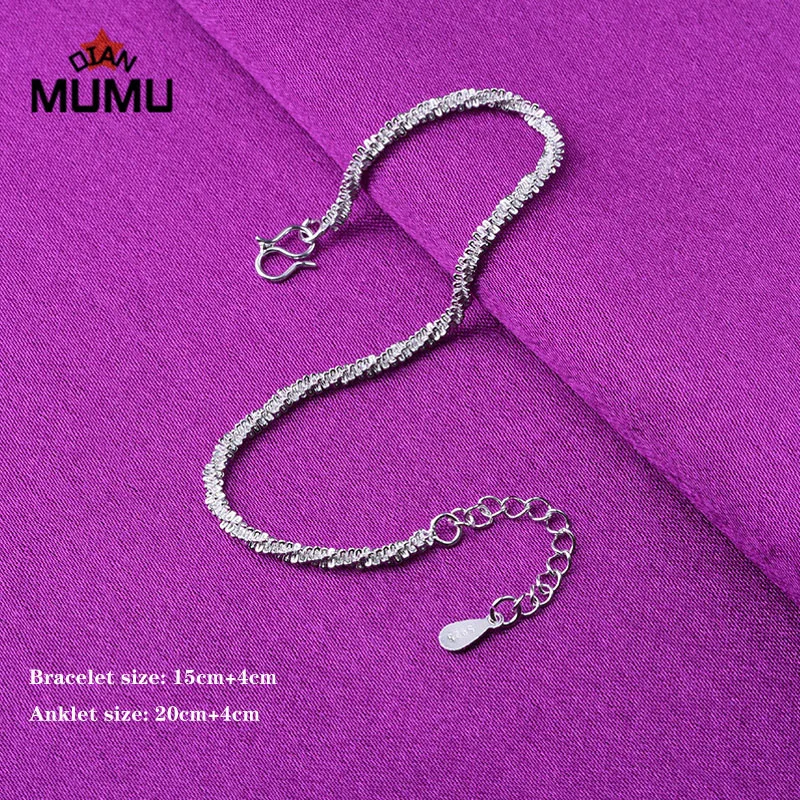 

High Quality Bracelet Silver Simplicity Hemp Rope Chain Anklet Bracelet For Women Party Charm Jewelry Gifts