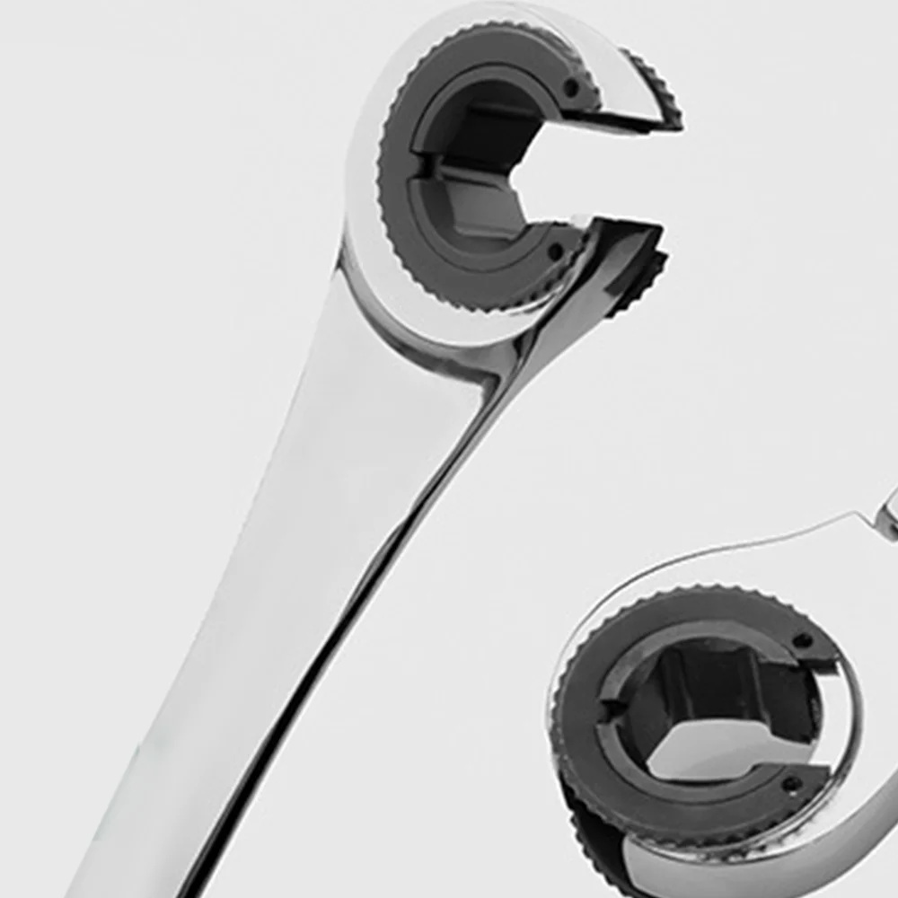 

Metric Tubing Ratchet Wrench Open End Fixed Head Steel Repair Tool Long Life Ratchet Combination Set Car Hand Tools
