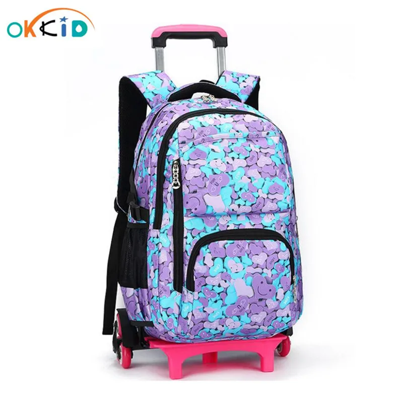 Съемный Детский Школьный рюкзак на колесиках, Детская сумка на колесиках, школьный рюкзак для девочек, школьные рюкзаки для детей