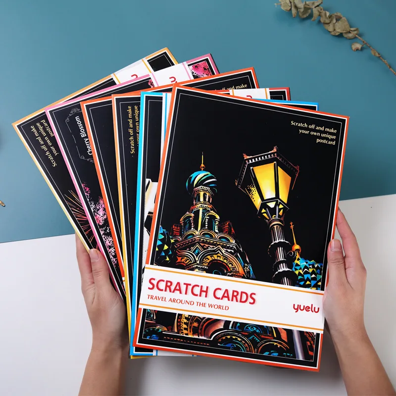 

A4 Color Night Scenery Scratch Painting City Scenery Scratch Drawing DIY Art Handmade Adult Girlfriend Gift Sticker Scratch Card