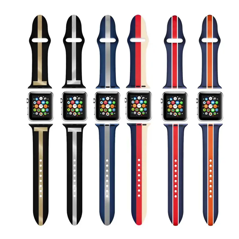 

printing silicone Strap For Apple watch band 44mm 40mm iwatch series 6 SE 5 4 3 belt bracelet for apple watch Strap 38mm 42mm