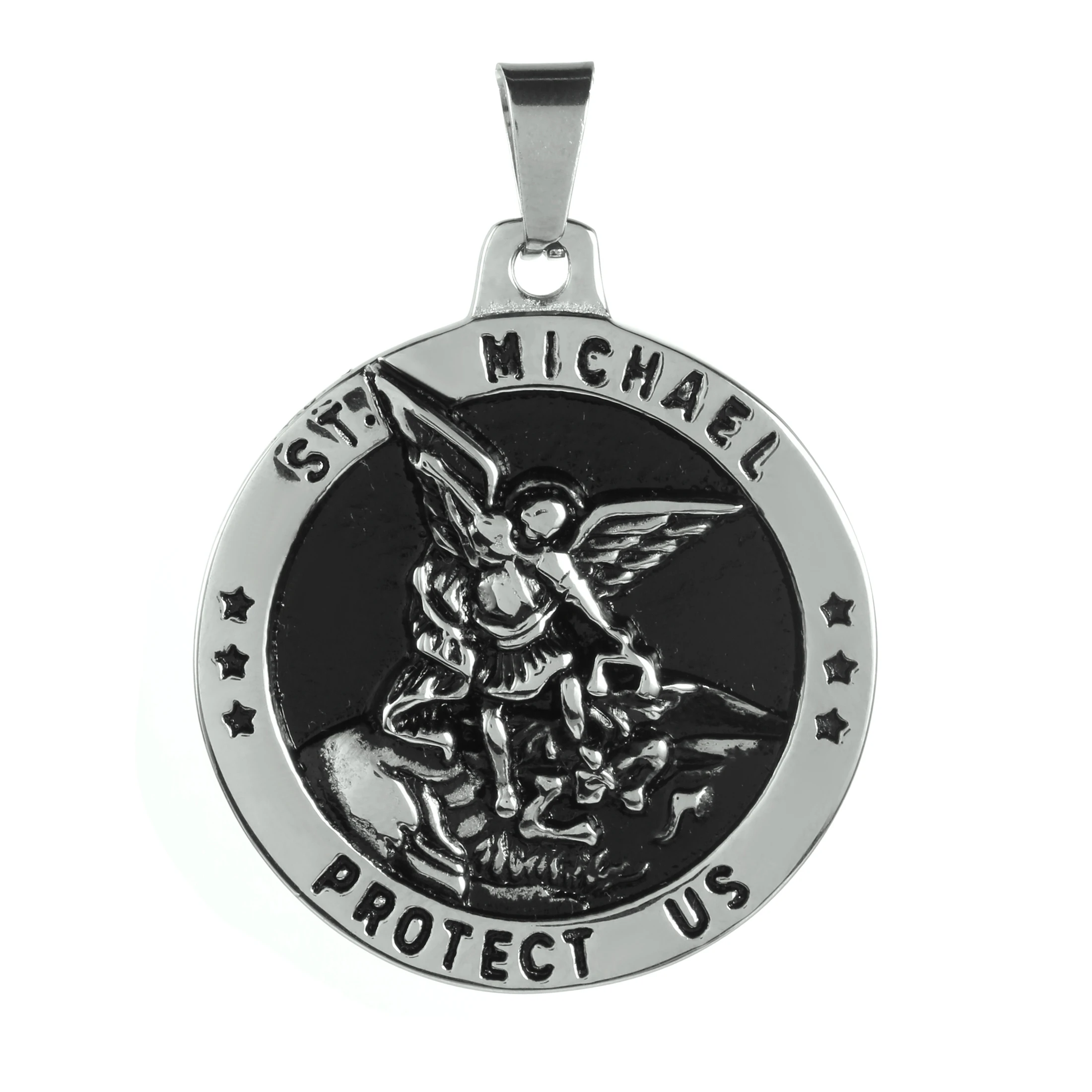 Подвеска SAINT MICHAEL PROTECT US 316L из нержавеющей стали Ювелирная подвеска с Майклом |