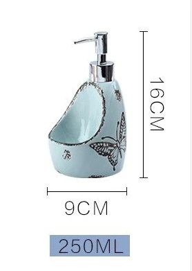 blue 250ml Скандинавские креативные бутылки для дезинфицирующего средства для рук, расписанные вручную керамические бутылки для лосьона, диспенсер для мыла, отель, клубный дом, Товары для ванной CL0423 - Цвет: blue 250ml