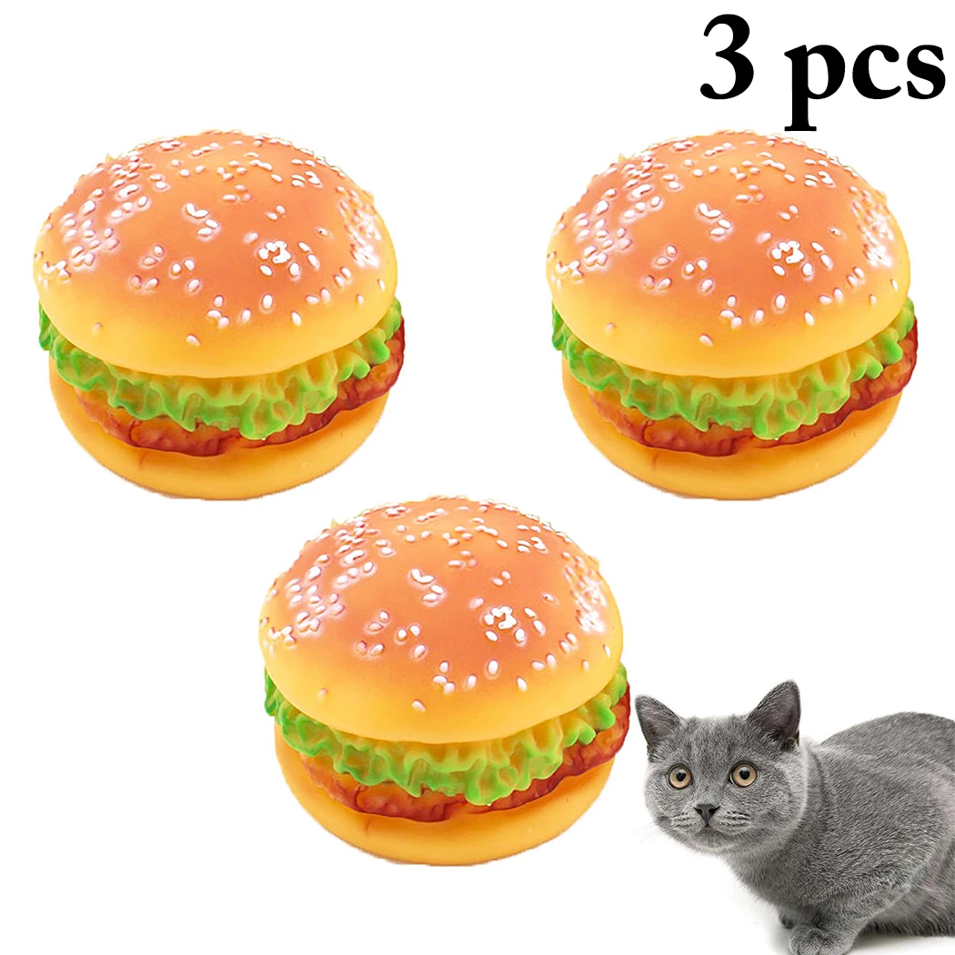 Комплект из 3 предметов игрушки для домашних питомцев мило псевдо гамбургер