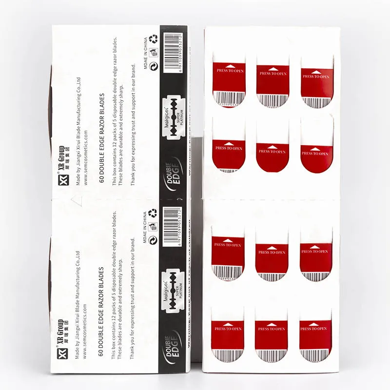 

60/120pcs Face Shaving Stainless Steel Razor Blades Manual Classic Double Edge Razor Blades G0108