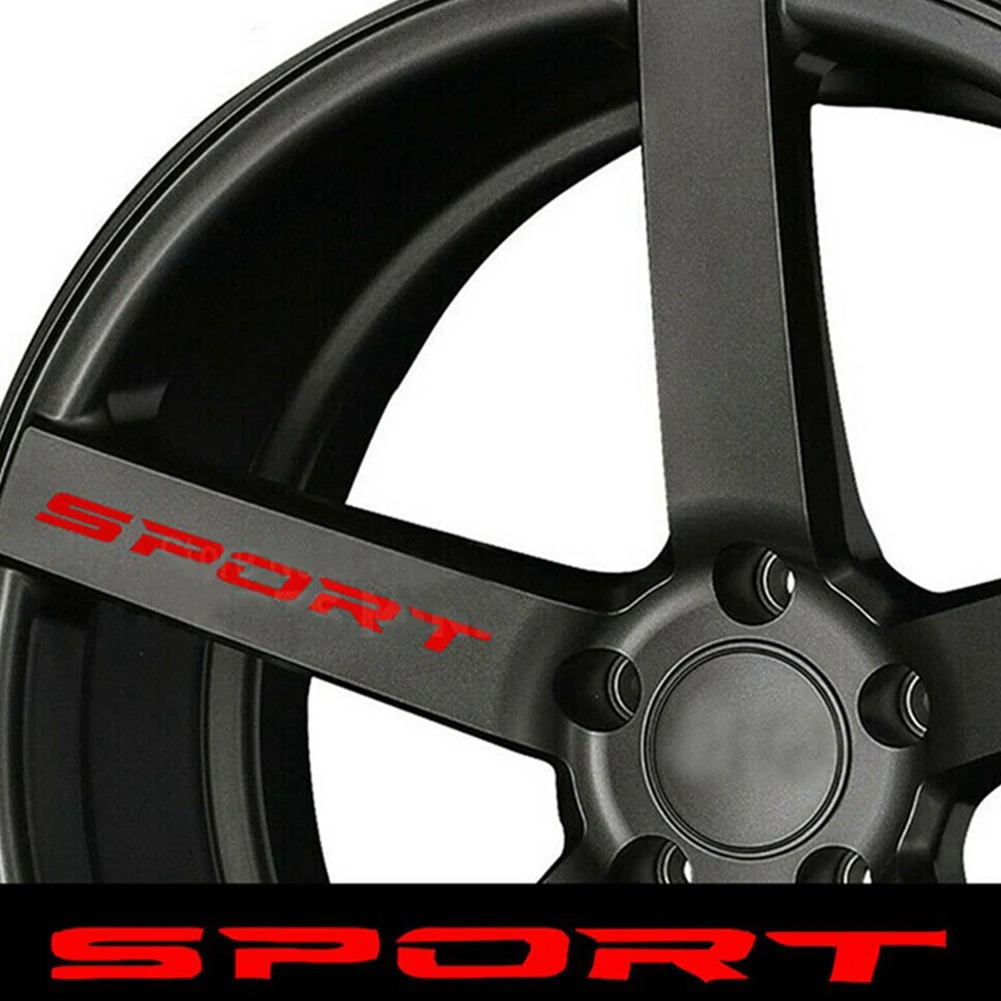

4pcs Car Sticker Sports Wheel Rim Car Body Decals Sticker Auto Door Rims Wheel Hub Racing Decal Exterior Accessories