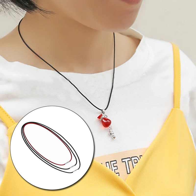 Цепочка Из Вощеной кожи 41-60 см черная с карабином из нержавеющей стали | Украшения