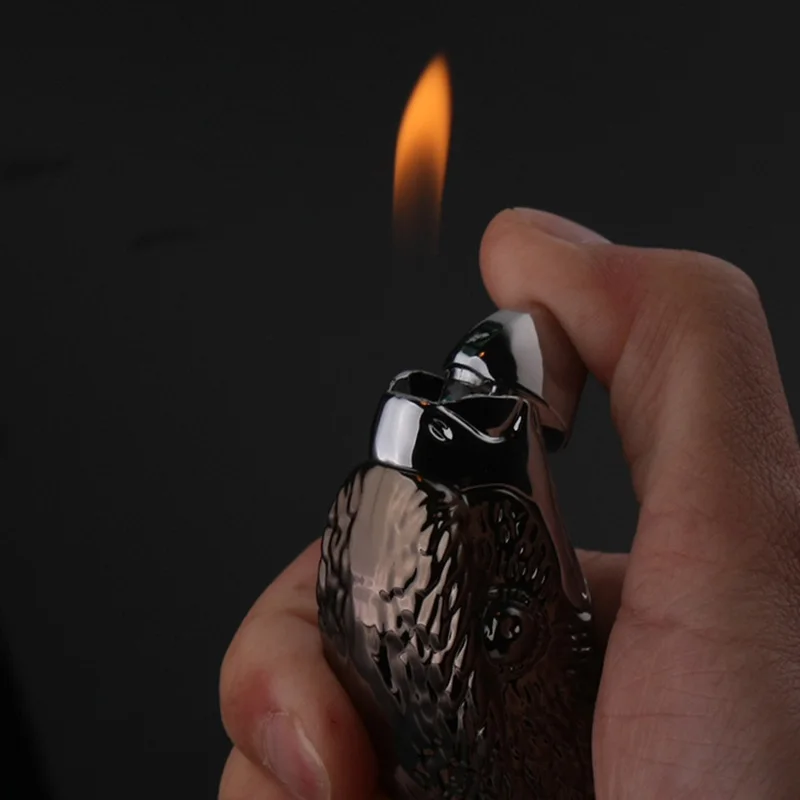 Индивидуальная зажигалка креативная газовая в форме головы орла Мужская