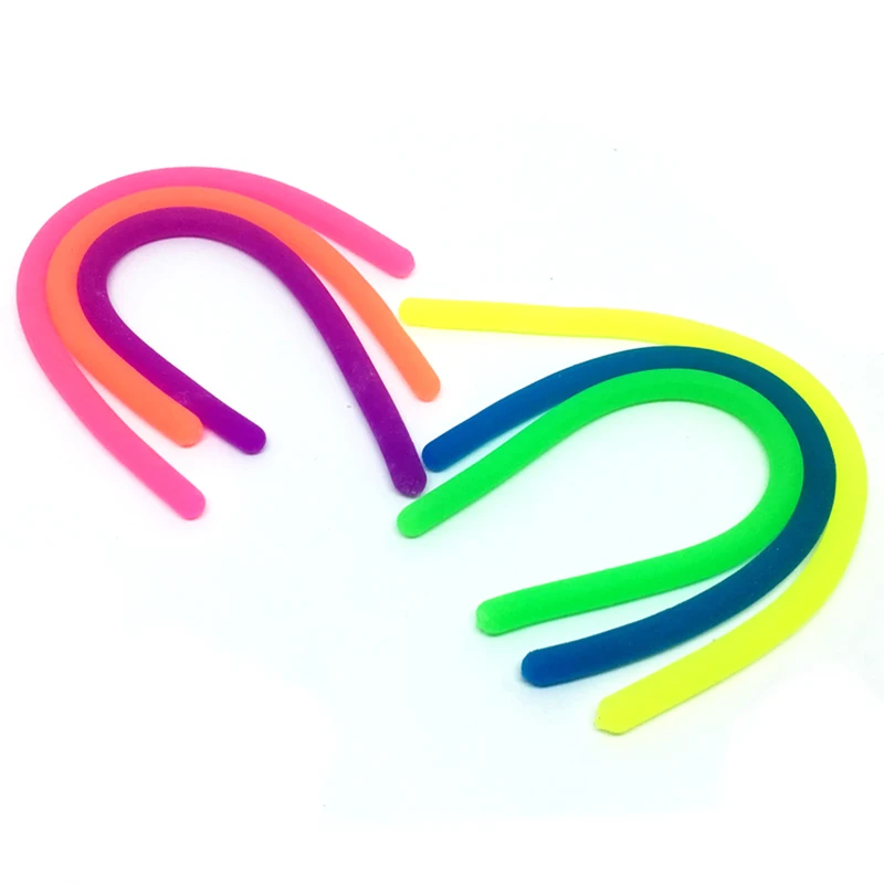 

WholesaleTPR Soft Anti Stress Rope Toys Fidget Noodle Stretch/Pull/Twirl/Wrap/Squeeze Neon Slings DIY Hand-knit
