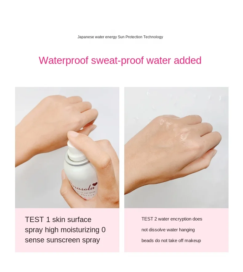 

zq Sunscreen Spray Female Colorless Transparent Refreshing Hydrating Facial UV Protection Isolation Student