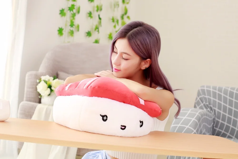 40 см креативная мягкая подушка плюшевые суши тунец омлет лосось для сна милый