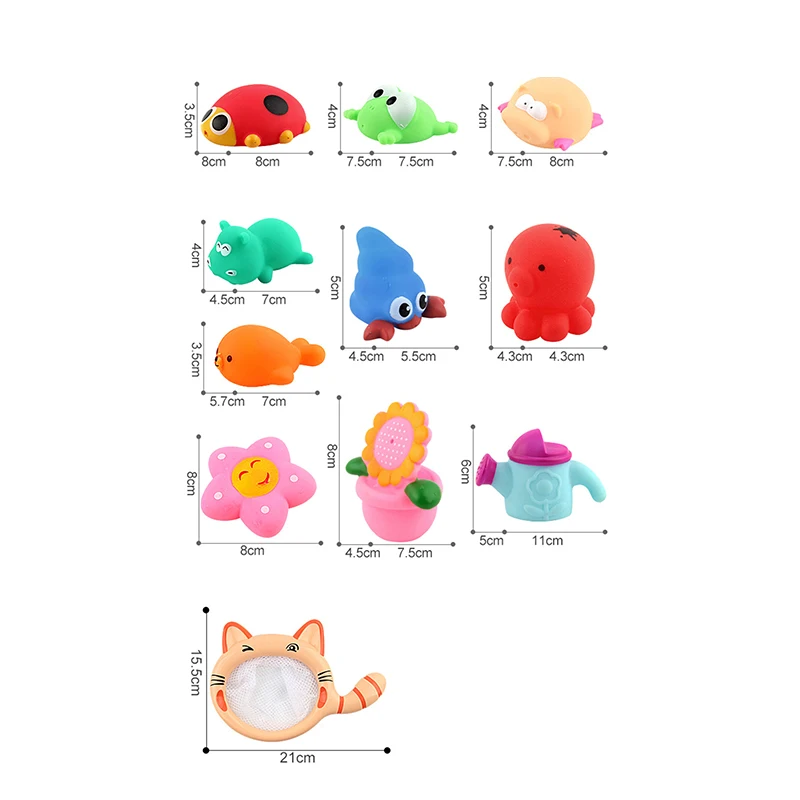 

Fishing Toy Net Cartoon Bath Toys Cartoon Style With Bright Colors Interactive Educational Floating Rubber Toy For Children Gift