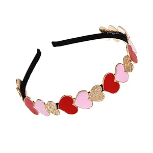 ZHINI модная Корейская Мягкая повязка на голову с кристаллами для женщин Элегантные Очаровательные красные розовые золотые аксессуары для волос с сердцем модные ювелирные изделия 2020