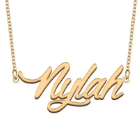 nylah name necklace for women stainless steel jewelry 18k gold plated nameplate pendant femme mother girlfriend gift