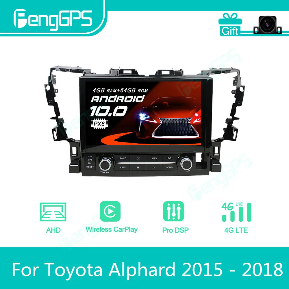 

For Toyota Alphard 2015 - 2018 Android Car Radio Stereo Multimedia Player 2 Din Autoradio GPS Navigation PX6 Unit Screen Display
