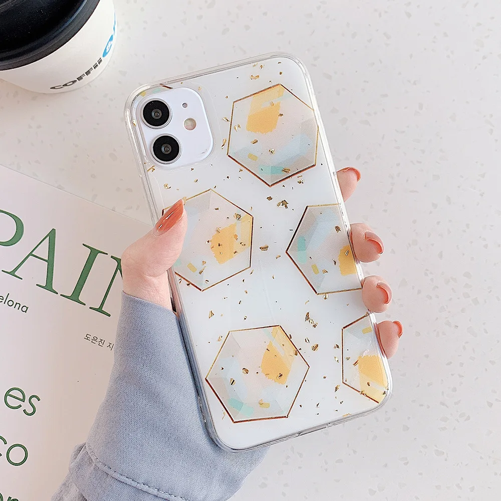 Роскошный чехол для телефона с буквами из золотой фольги iPhone SE 2020 11 Pro Max X XR XS MAX 8 7