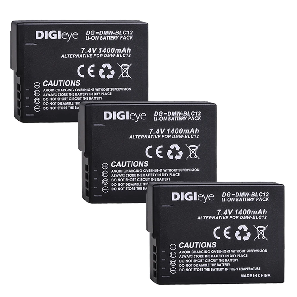 3 шт. аккумуляторы для Panasonic Lumix DMW BLC12 G6 G7 GX8 G85 GH2|Цифровые аккумуляторы| |