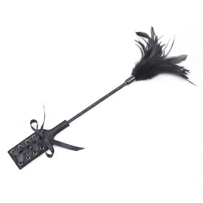 Взрослые игры черная птица перо флирт щеколок шлепки хлыст для сексуальных игр