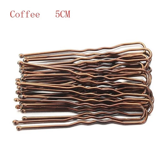 Coffee 5CM Новинка, 20 шт., u-образные заколки для волос, заколки для волос, металлическая заколка, женские инструменты для моделирования, инструмент для свадебной прически, аксессуары для волос - Цвет: Coffee 5CM