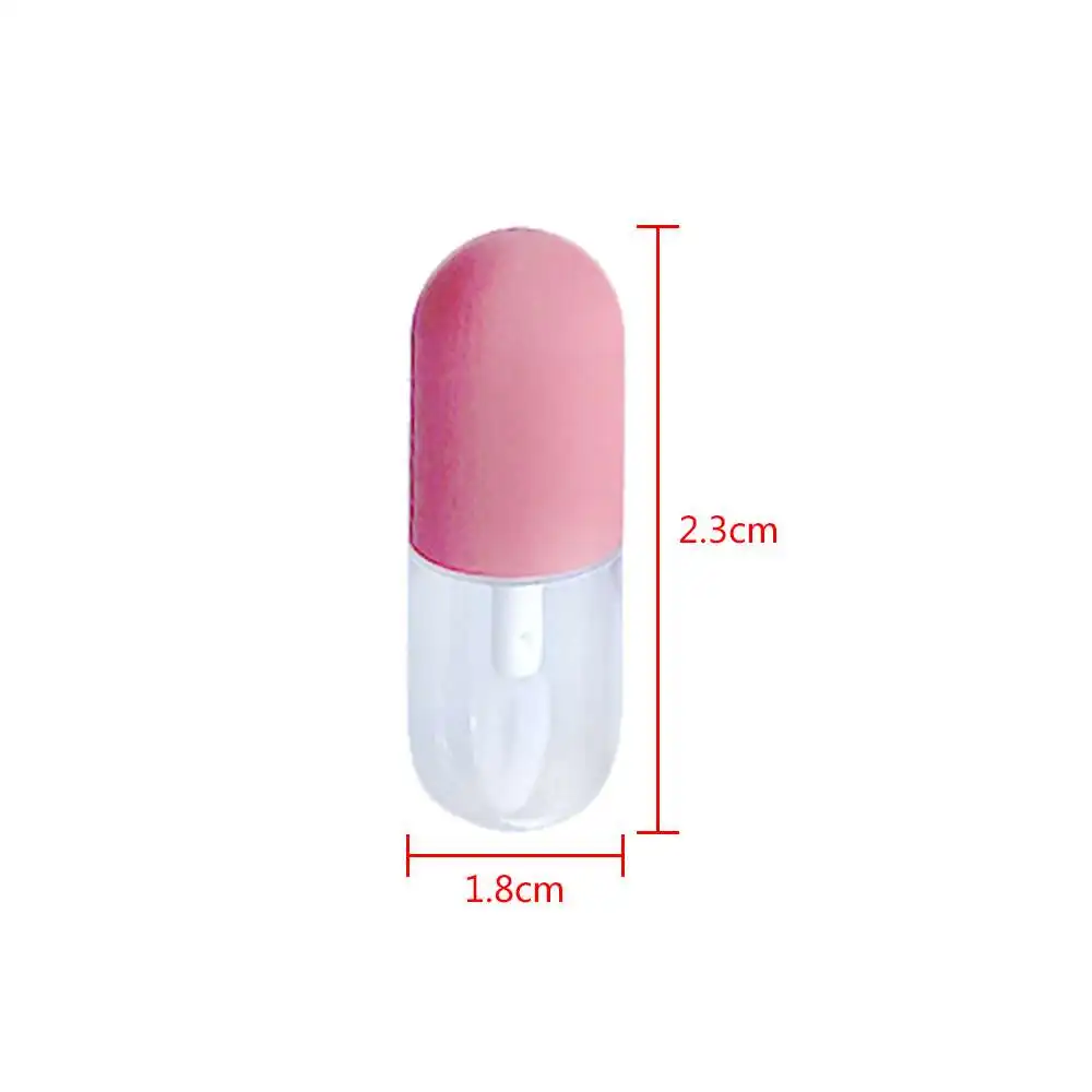 

10 Pcs/Set Portable Mini Capsule Empty Tubes Transparent Gloss Lip Tube Pink Bottles DIY Lip Glaze Refillable Bottles Container