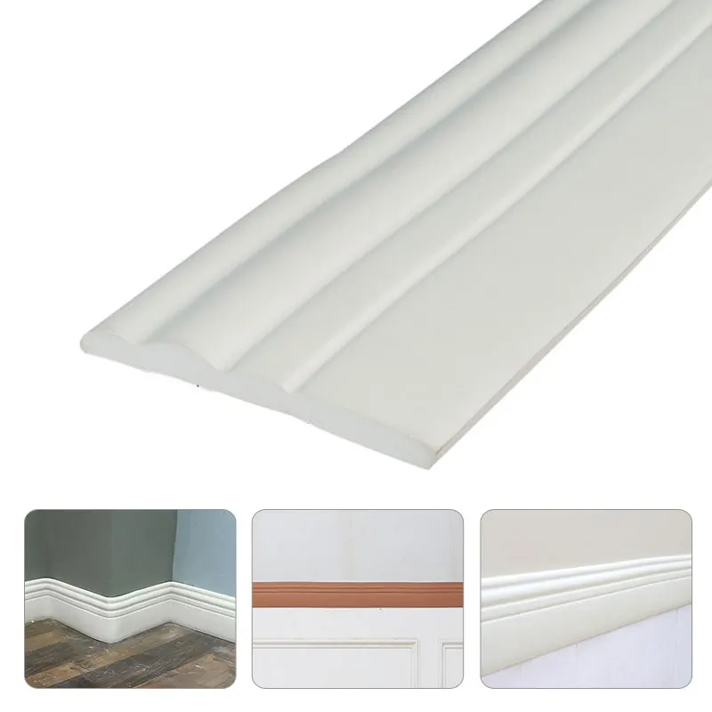 3D Self-adhesive Foam Baseboard Wall Sticker Waistline TV Background Floor Corner Line Skirting Board Stickers Household | Дом и сад