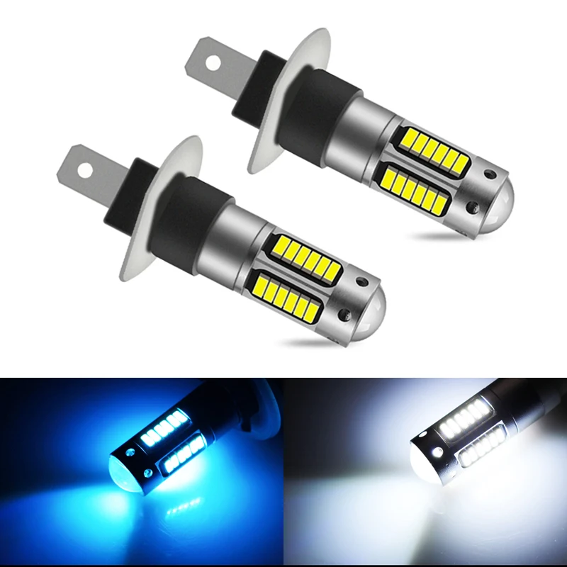 

2x H1 Car Fog Lights Day Driving Running Light Automobiles Lamp 6000k White 12v Led Car Fog Lamp Auto Replacement Bulbs