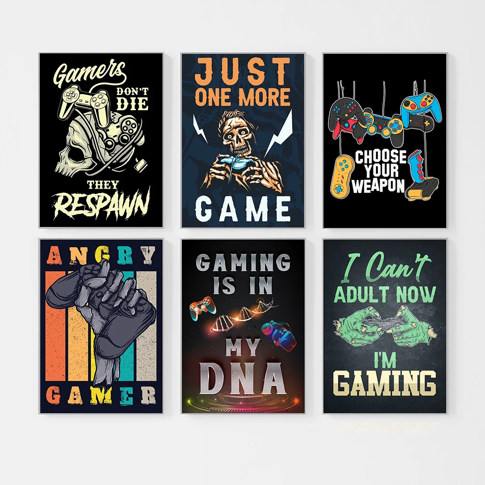 

Gaming Print Retro Wall Art Canvas Painting Gamer Gift Video Game Vintage Poster Gamepad Controller Picture Boys Kids Room Decor