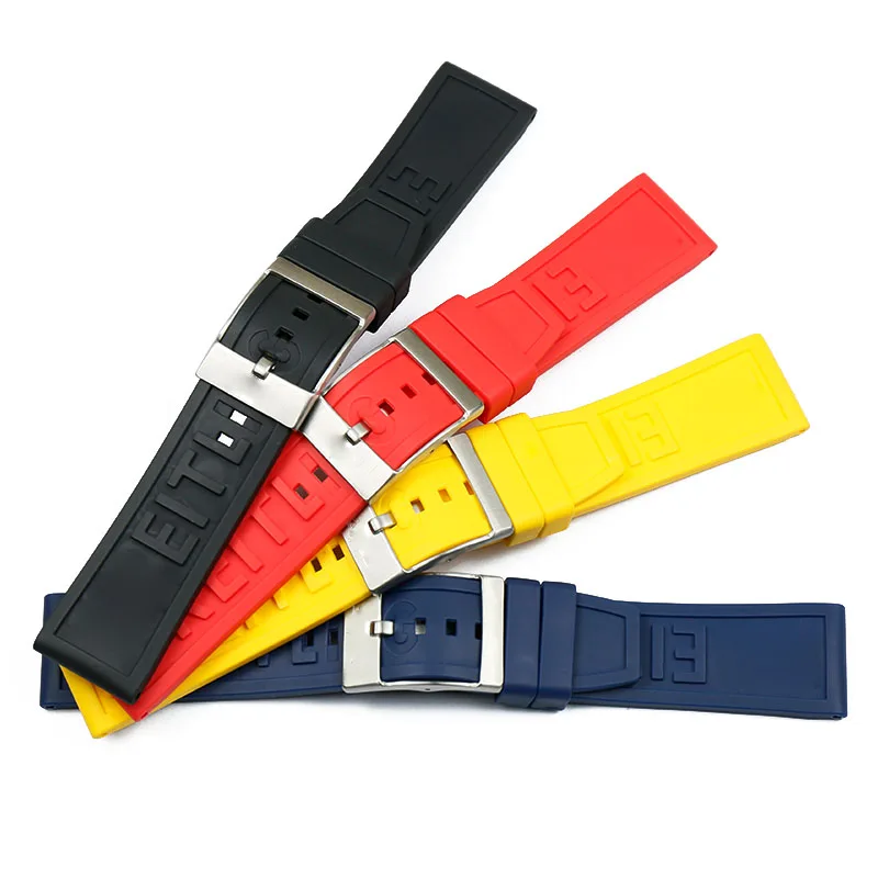 22mm24mm sports rubber strap men's watch accessories pin buckle for Breitling Avenger Blackbird Super Ocean wristband watch band