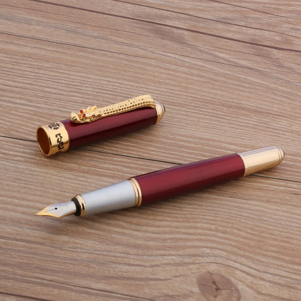 JINHAO 1000 перьевая ручка белый классический стиль иридий дракон подарок золотой