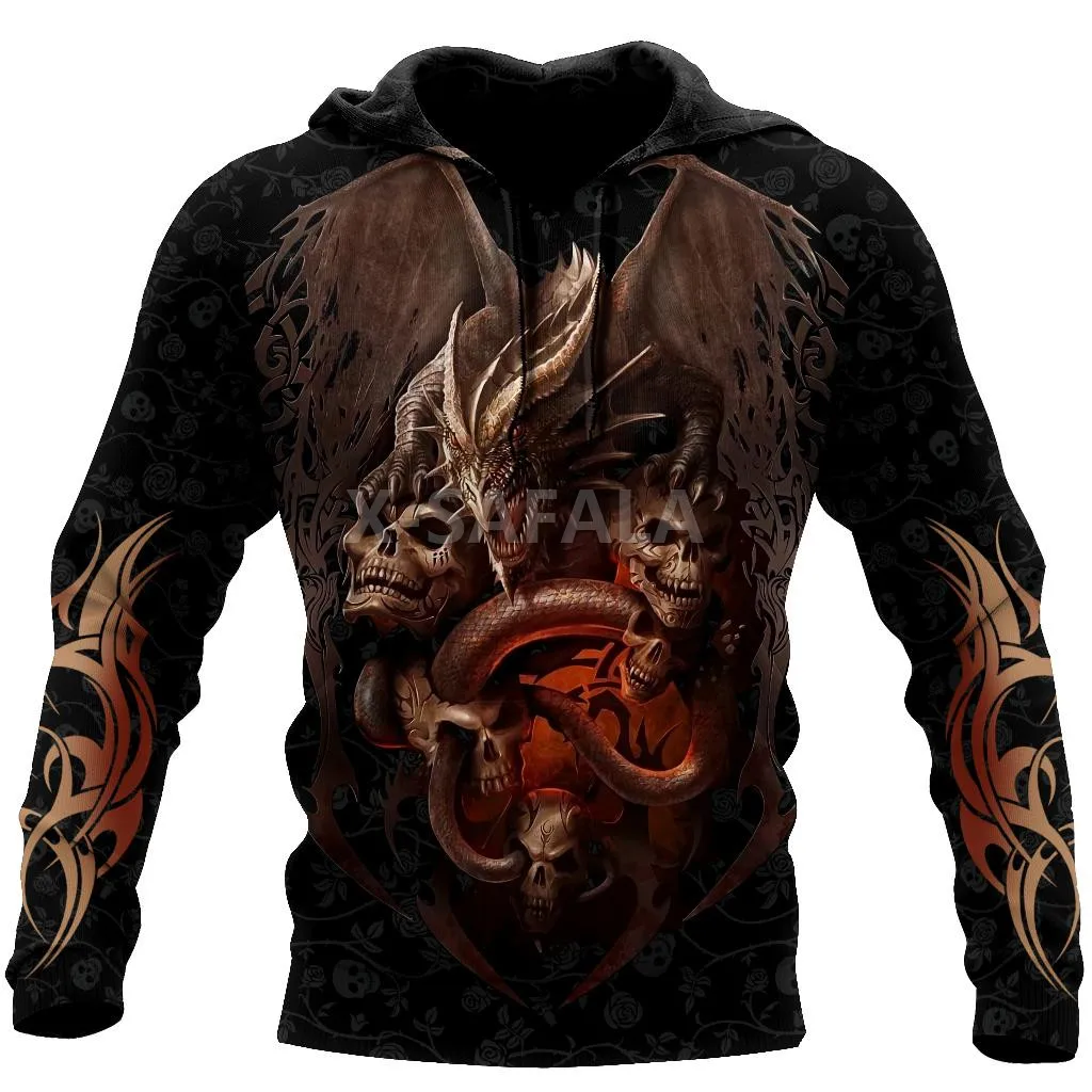 

Толстовка унисекс, с принтом в виде черепа, злости, любви, дракона, размер XS-7XL