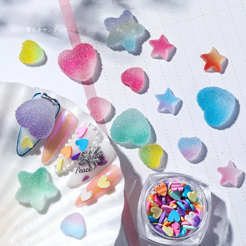 Для детей возрастом от 5 до 10 шт. Cotton Candy сердце звезда наклейки для ногтей в