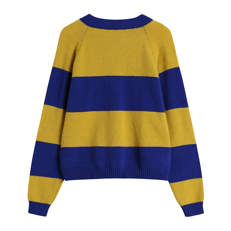 Женский кардиган вязаный Модный корейский шерстяной свитер в полоску для женщин