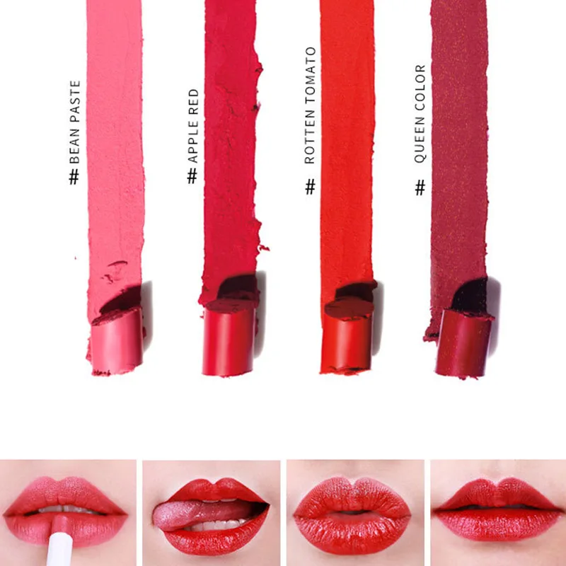 Хит 4 шт./компл. Для женщин помады комплект помидоры бобов Цвет не выгорает модные