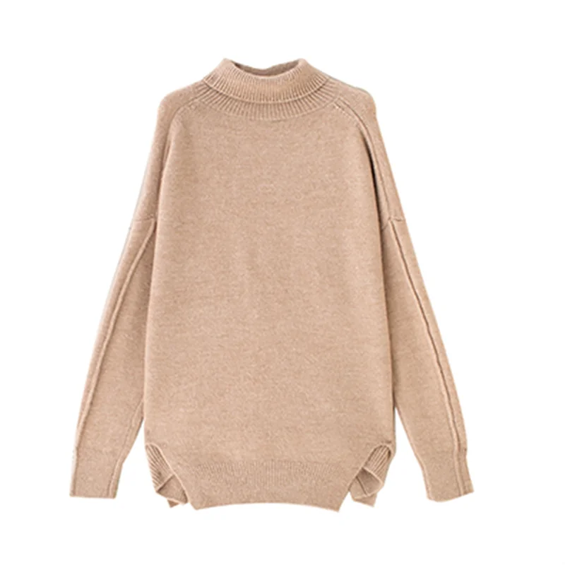 

Hsa 2020 Autumn Winter Woman Sweaters Oversized Turtleneck Pull Jumpers Khaki Sweater Tops Thick Warm Knitwear Winter Cashmere