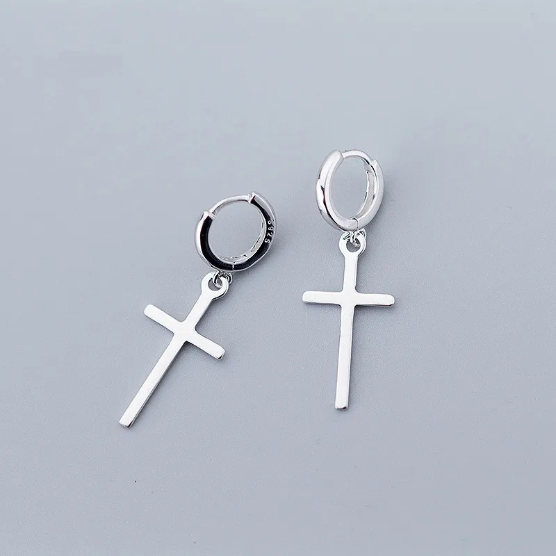 

Fashion 925 Sterling Silver Cross Stud Earrings For Women Elegant Party Jewelry Accessories EH1192
