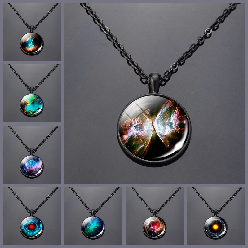 Модное ожерелье в виде туманности и галактики ювелирные изделия со стеклянным