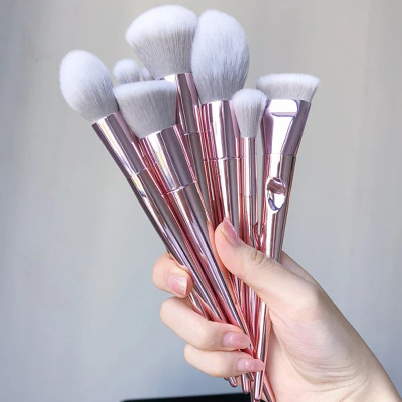 

10pcs Makeup Brush Set Eyeshadow Powder Highlight Sculpting Blush Cosmetic Beauty Make Up Brush Set Tools