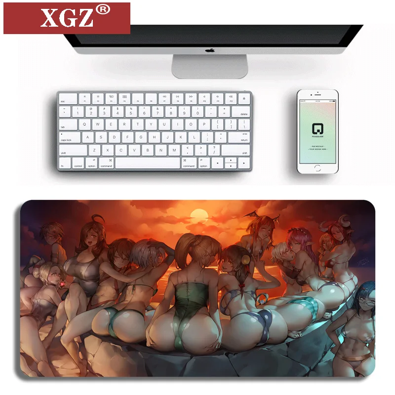 Коврик для мыши XGZ в стиле аниме сексуальных игр девочек нескользящий коврик