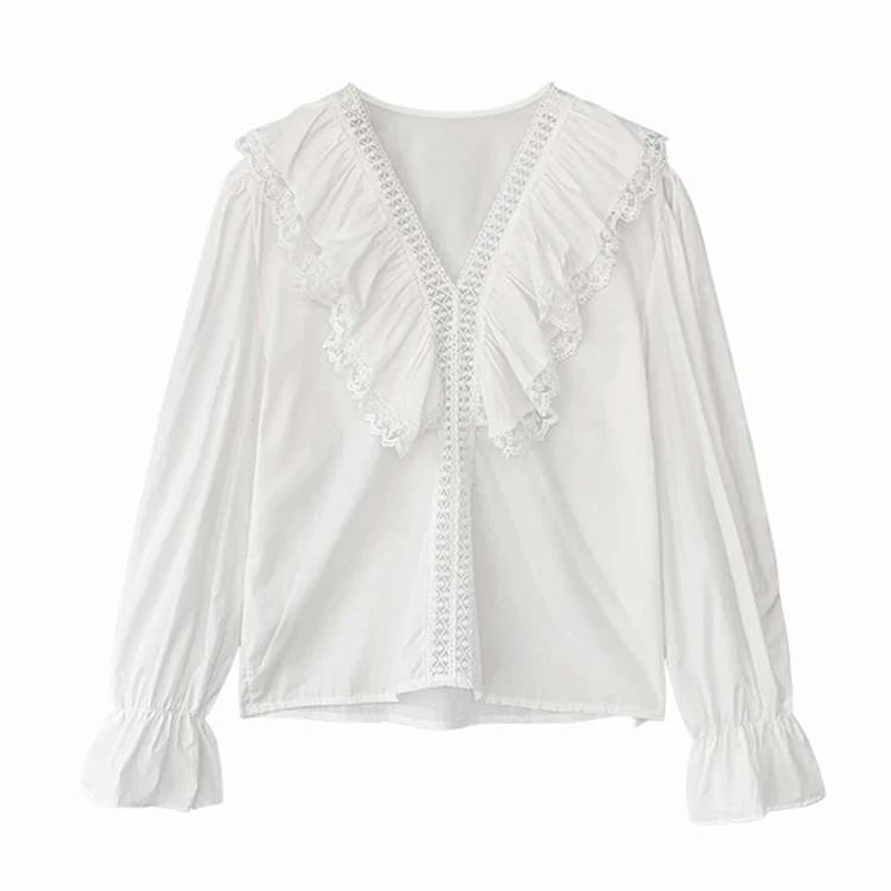 

Возможно, белая и бежевая Однотонная рубашка с буфами на рукавах, Повседневная Свободная Женская блузка с оборками и длинным рукавом B0560